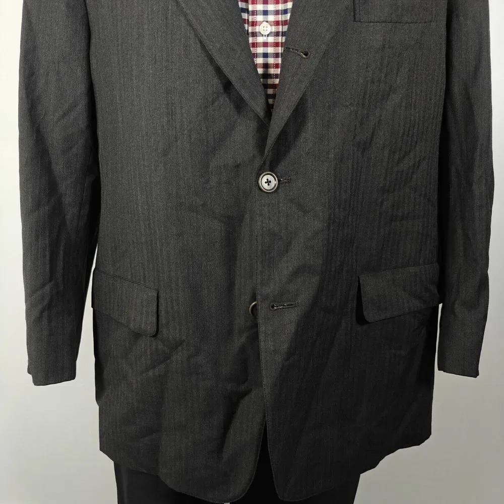 Brooks Brothers Golden Fleece Men's Sport Coat Two Button Gray‎ Herringbone 48R
